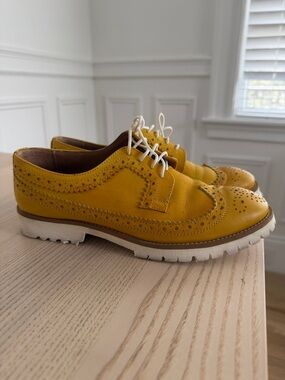 Yellow leather shoes